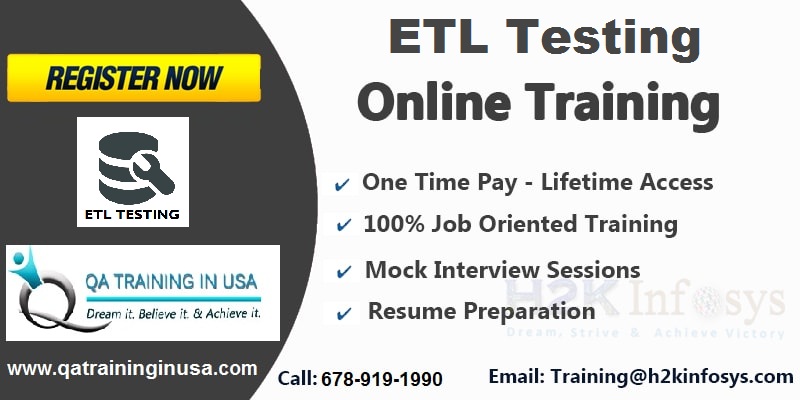 The Best ETL Testing Online Training with Job