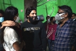 Allu Arha movie, Shaakuntalam, allu arjun pays a surprise visit for his daughter, Gunasekhar