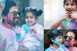 allu arjun holi pictures, allu arjun holi pictures, in pics allu arjun s adorable moments with family for holi is too cute to miss, Neha reddy