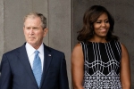George W Bush, John McCain, george w bush passing michael obama some candy is internet s new obsession, John mccain funeral