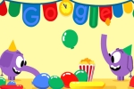 google games, google doodle games, google doodle marks new year s eve with a pair of cute elephants, Google doodle