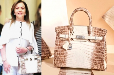 Nita Ambani's Crocodile Skin Handbag Worth Rs 2.6 Cr, Studded with 240 Diamonds Goes Viral