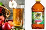 Apple juice, Pine Sol given to kids, preschoolers served with cleaning liquid to drink instead of apple juice, Pine sol
