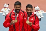 medal, Jakarta Palembang 2018 Asian games, asian games 2018 rohan bopanna divij sharan clinch men s doubles gold in tennis, Divij sharan