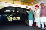 flex fuel Hycross, Toyota cars, world s first flex fuel ethanol powered car launched in india, Toyota cars