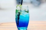 beverages, blue curacao syrum, blue curacao mocktail recipe, Ice cubes